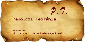 Papolczi Teofánia névjegykártya