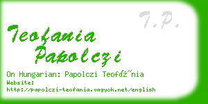 teofania papolczi business card